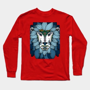 lion head blue ornament Long Sleeve T-Shirt